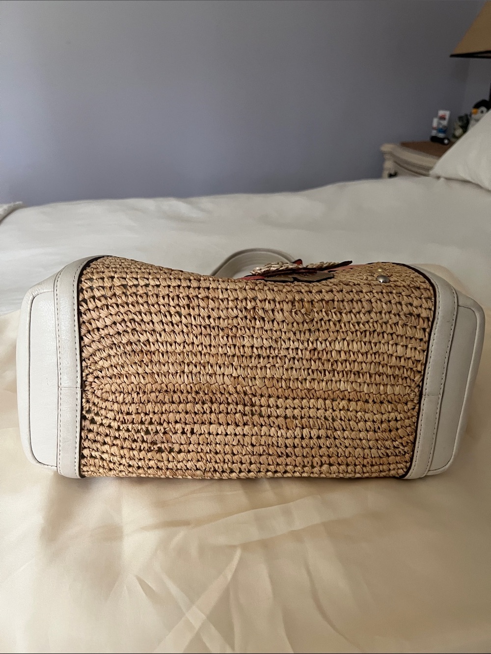 COACH Hamptons Weekend Straw Applique Tote Style 19347 - Picture 3 of 16